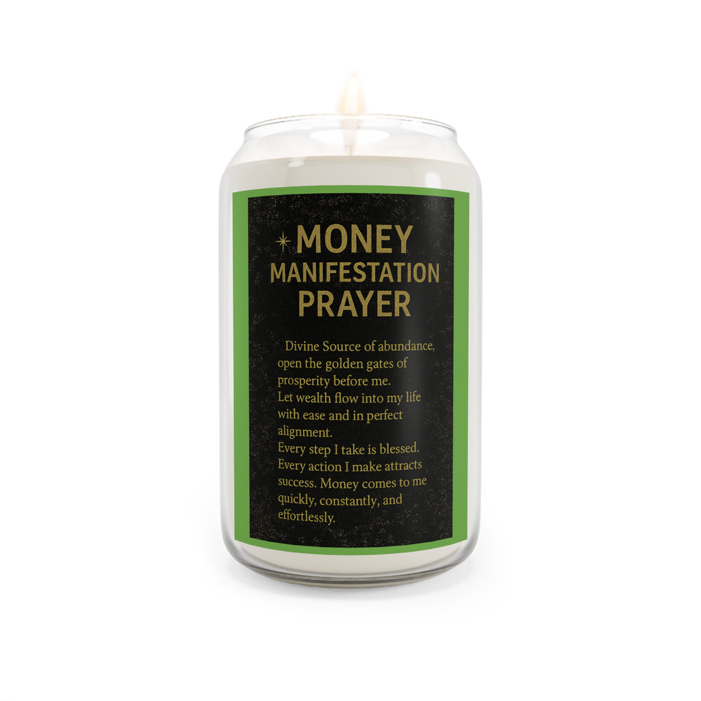 Money Manifestation Prayer Candle 13.75oz - Soy Wax Abundance | Allured By Creations