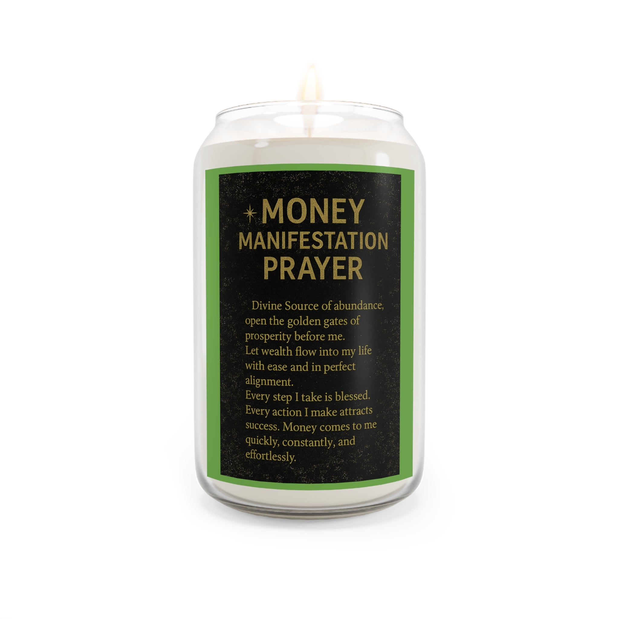 Money Manifestation Prayer Candle 13.75oz - Soy Wax Abundance | Allured By Creations