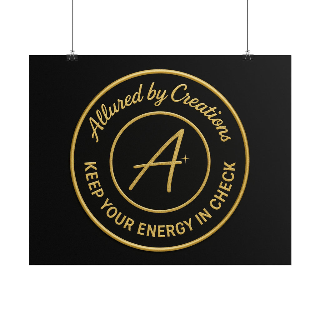 Keep Your Energy in Check Rolled Poster - Gold Emblem Wall Art | Allured By Creations