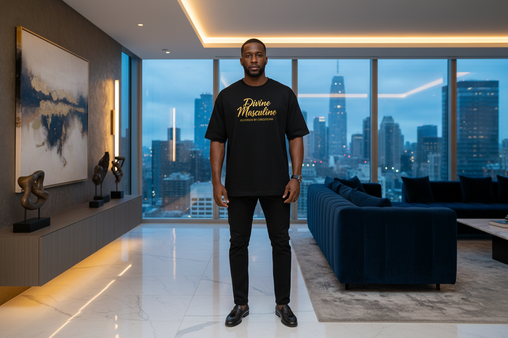 Divine Masculine Luxury Tee - Premium Spiritual Empowerment T-Shirt
