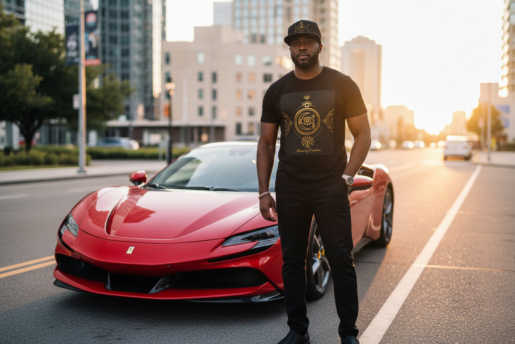 Sacred Geometry Snapback Hat - Gold Spiritual Protection| Allured by Creations
