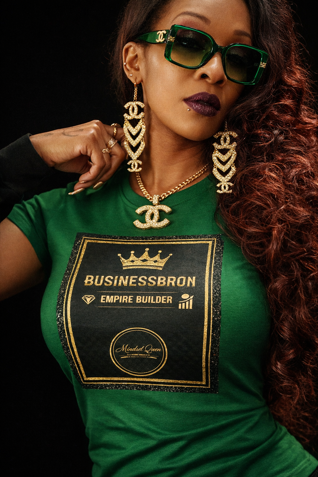 Women's Tee - Vintage Gold Crown 'Businesswoman Empire Builder' Graphic with allured by creations signature