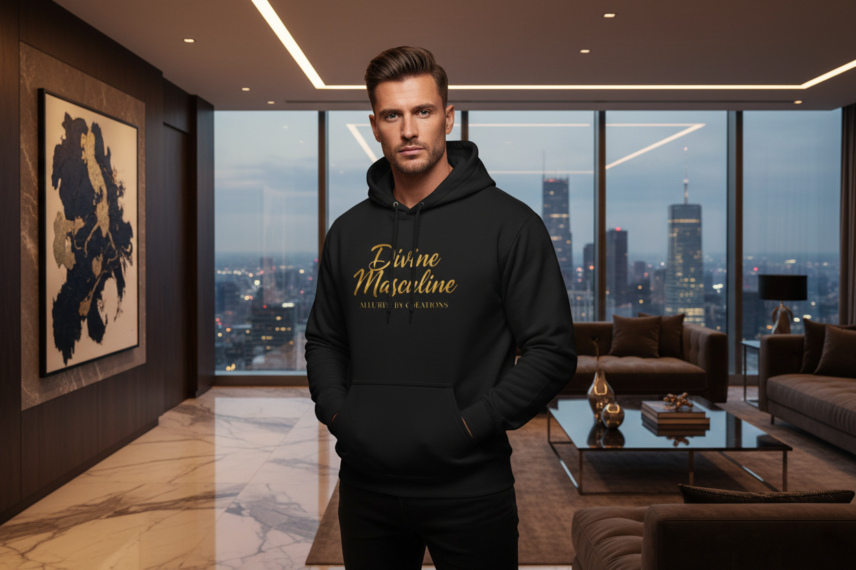Divine Masculine Luxury Hoodie - Premium Spiritual Empowerment Apparel