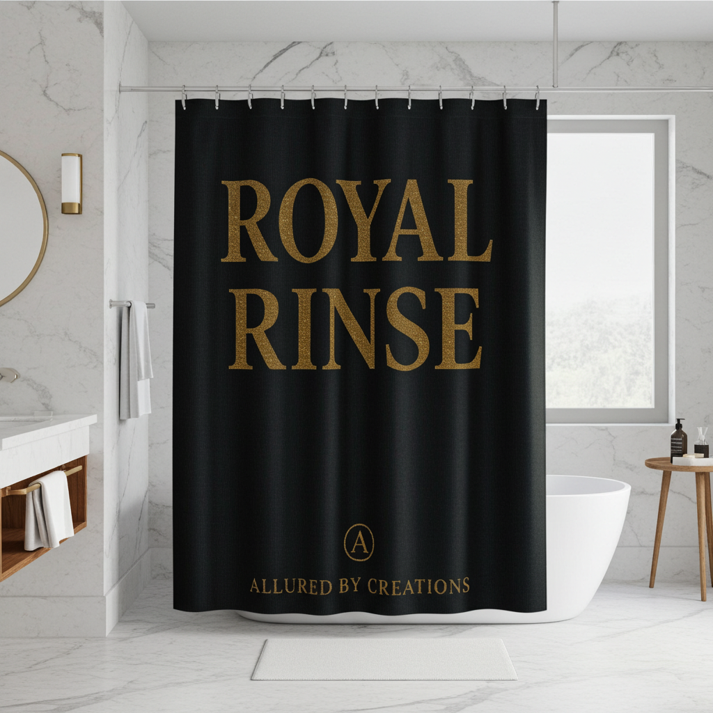 24K Royal Rinse Luxury Bathroom Curtain by Allured by Creations