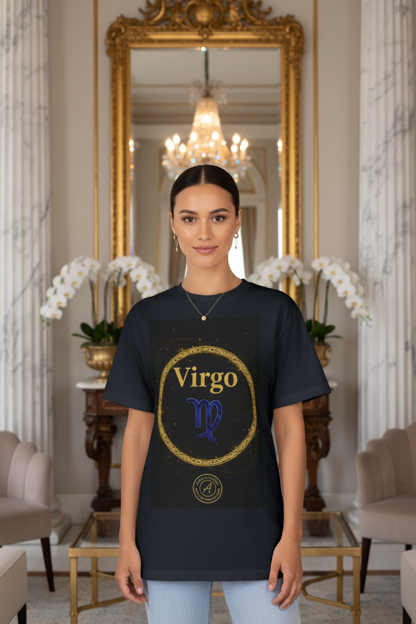 Virgo Zodiac Tee — Gold Emblem Astrology Shirt