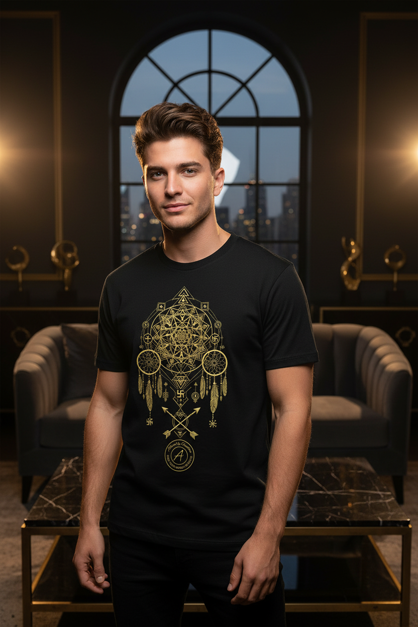 Sacred Protection Dreamcatcher Tee - Spiritual Energy Shield & Luxury Statement
