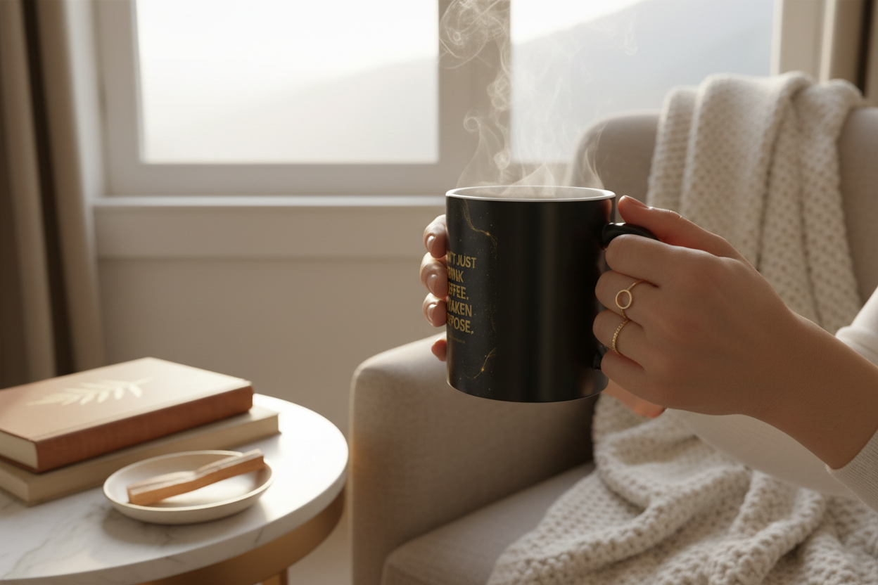 I Don't Just Drink Coffee, I Awaken Purpose — 11oz Color-Changing Inspirational Mug