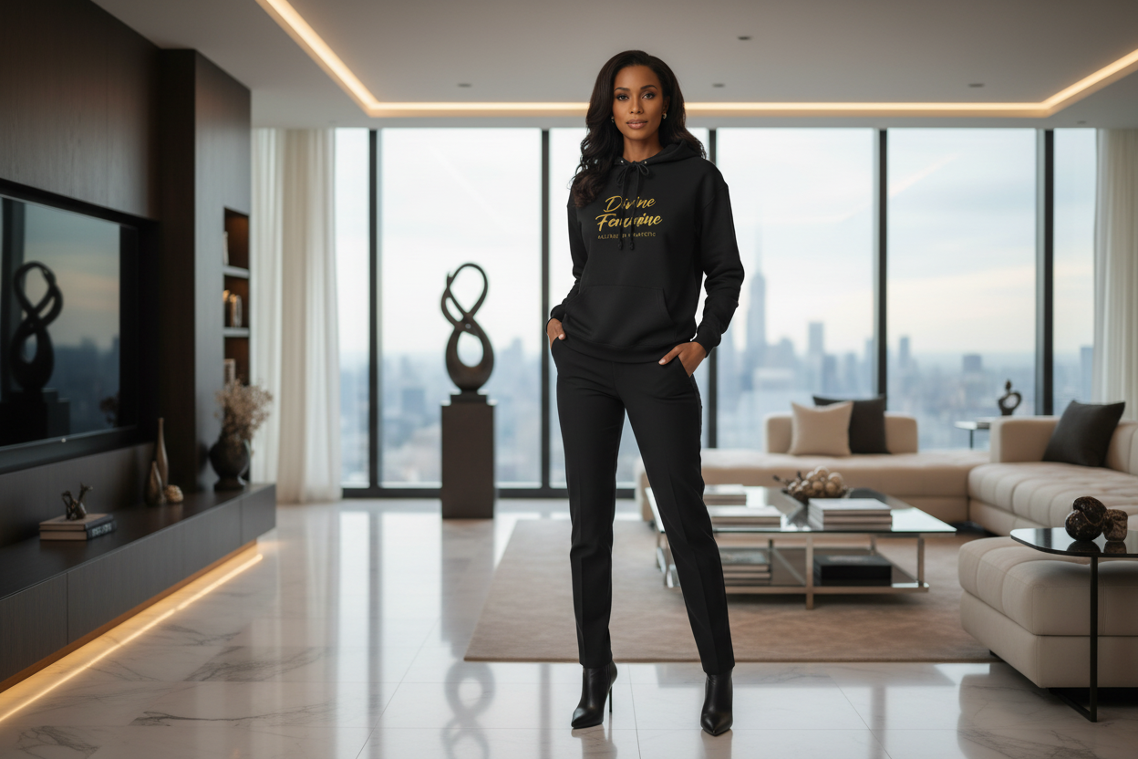 Divine Feminine Luxury Hoodie - Premium Spiritual Empowerment Apparel