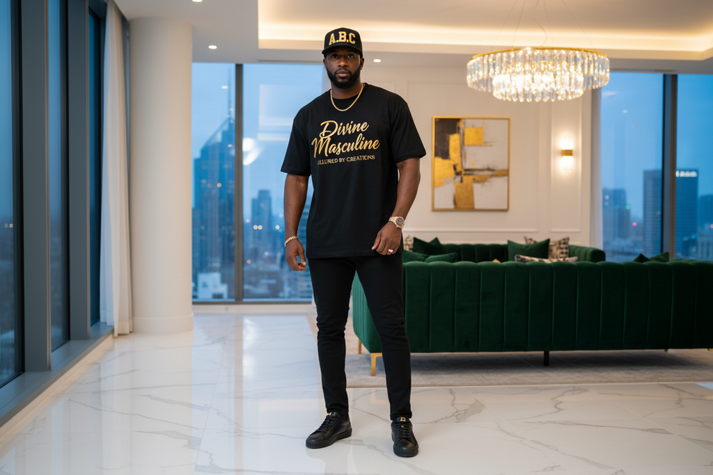 Divine Masculine Luxury Tee - Premium Spiritual Empowerment T-Shirt