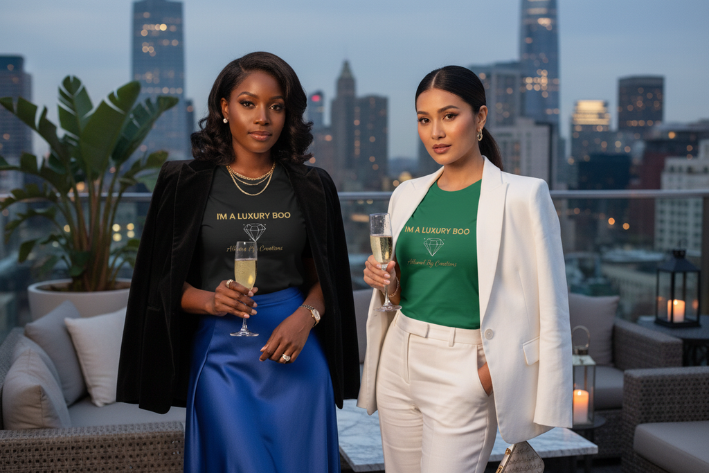 I'M A LUXURY BOO™ Premium Women's Tee - Gold Diamond Edition