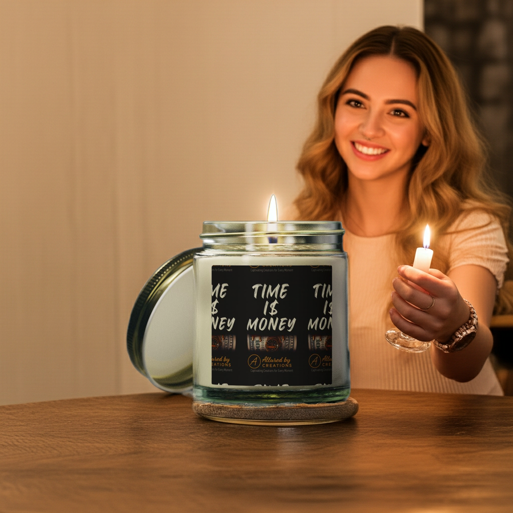 Time Is Money Candle 4oz/9oz - Coconut Apricot Soy Wax | Allured By Creations